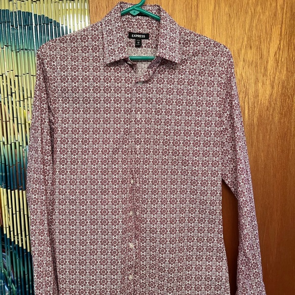 Express Men’s dress shirt Maroon Extra Small Extra Slim - Picture 1 of 1